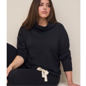 Torrid Black Dream Fleece Cowl Neck Lounge Sweater size 6